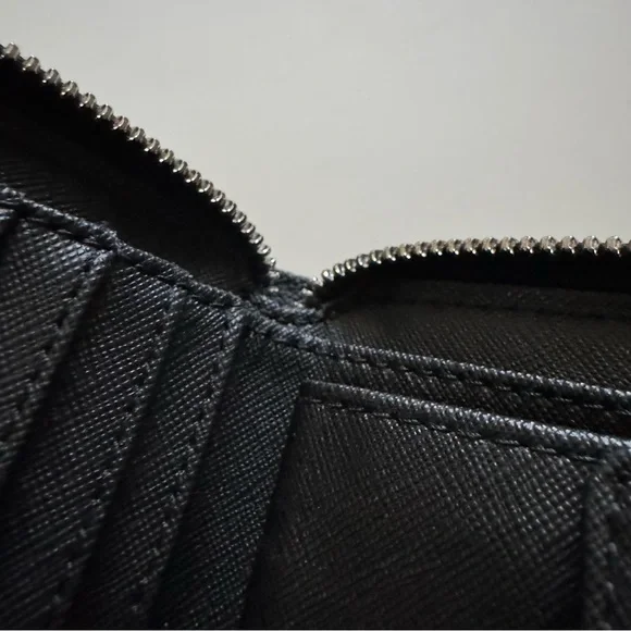 Michael Kors Black Logo Zip Around Leather Wallet - Picture 9 of 12